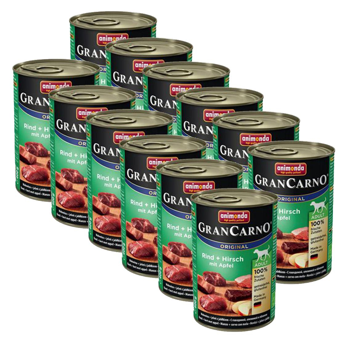 Animonda GranCarno Fleisch Adult konzerv szarvashús + alma - 12 x 400 g