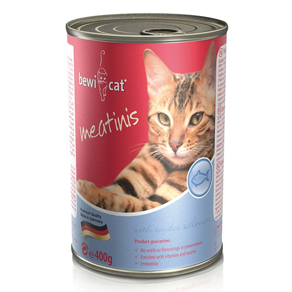 BEWI CAT Meatinis SALMON, 400g konzerv