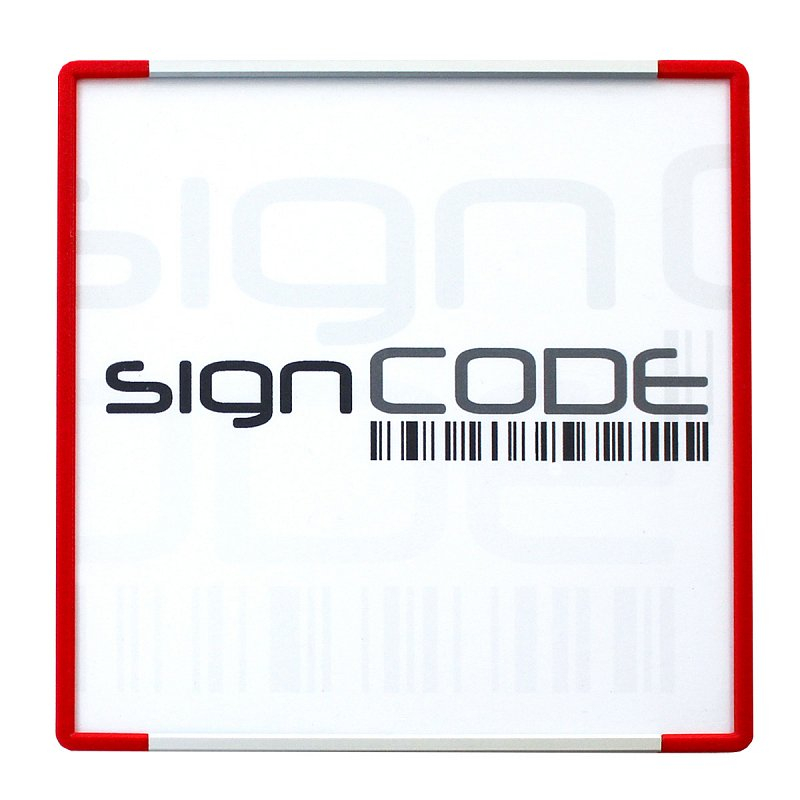 Orientační tabulka SignCode s plexi, červená 297x600 mm