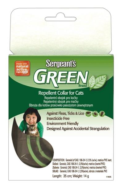 Sergeanťs Pet Care Products Sergeanťs Green repelentní obojek pro kočky 35 cm