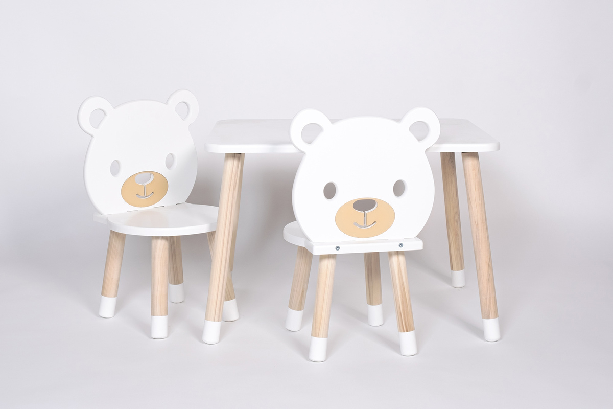 Set stolečku a židliček - Medvěd - set - 1x stůl + 2x židle