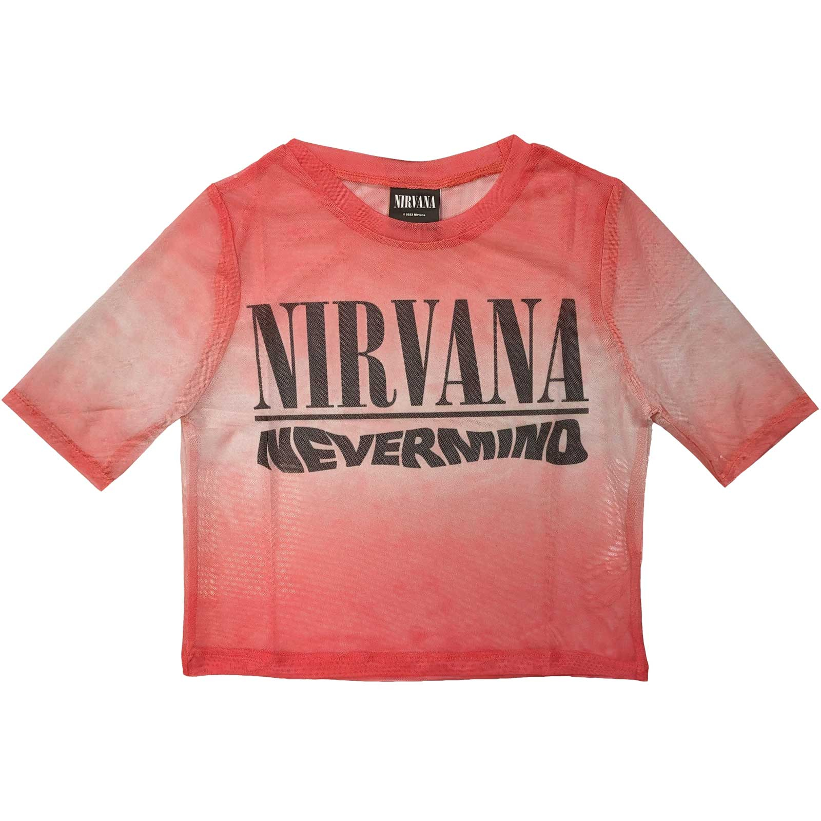 Sieťovaný crop top Nirvana Nevermind Wavy Logo