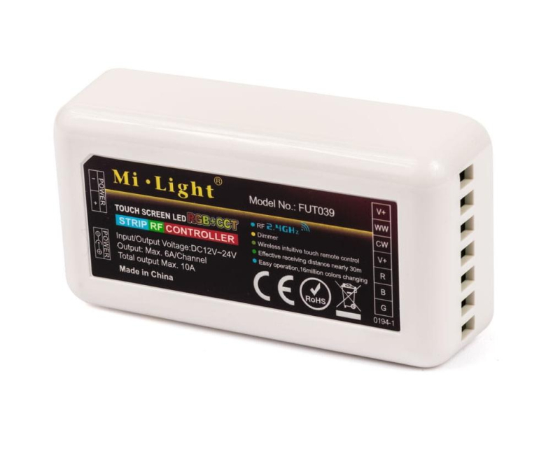 Mi-Light Kontrolér led 12V/24V pre RGB+W+W 4 zóny - 120W