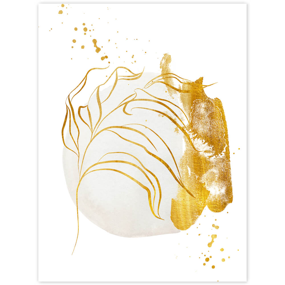 Wall art - gold yellow leaves
